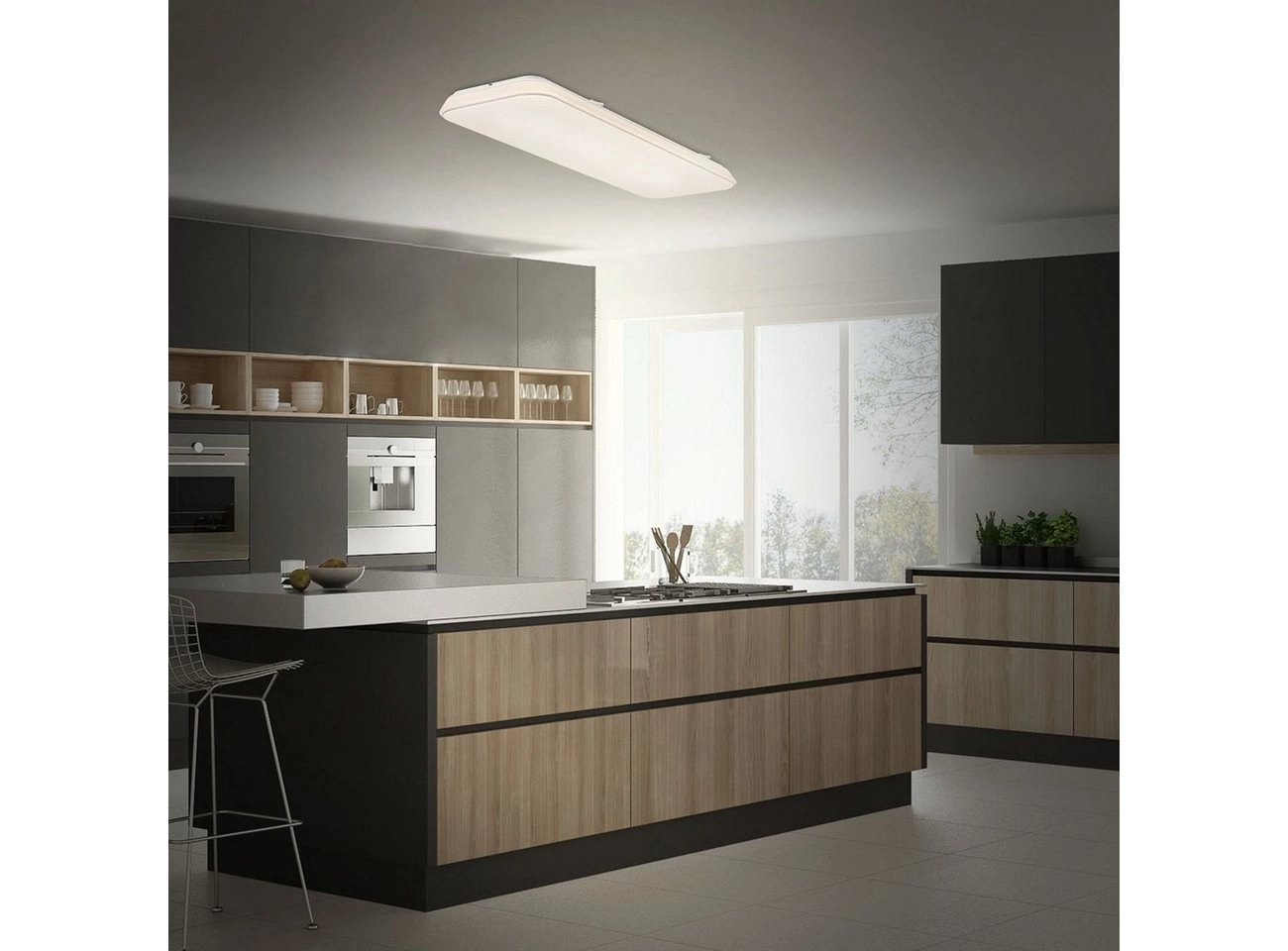 LED Deckenleuchte, 60,7 cm, 24 W, Weiß