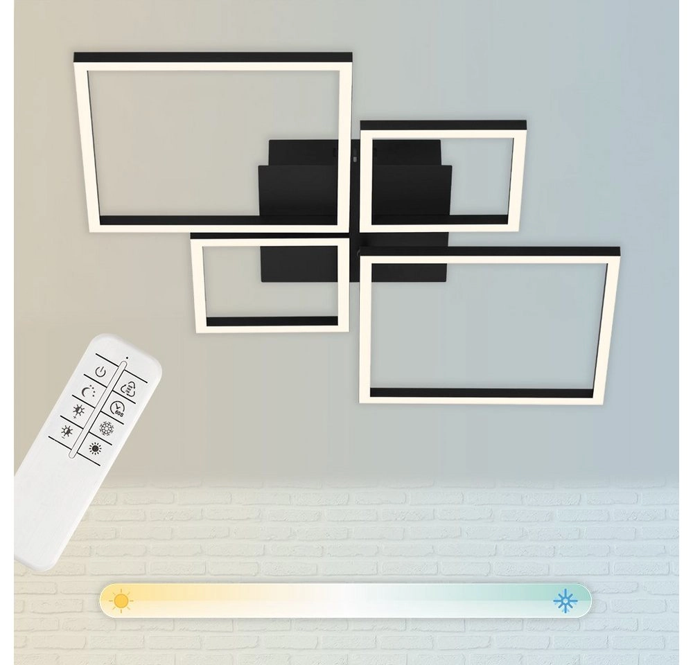 CCT LED Deckenleuchte, 75 cm, 38 W, Schwarz