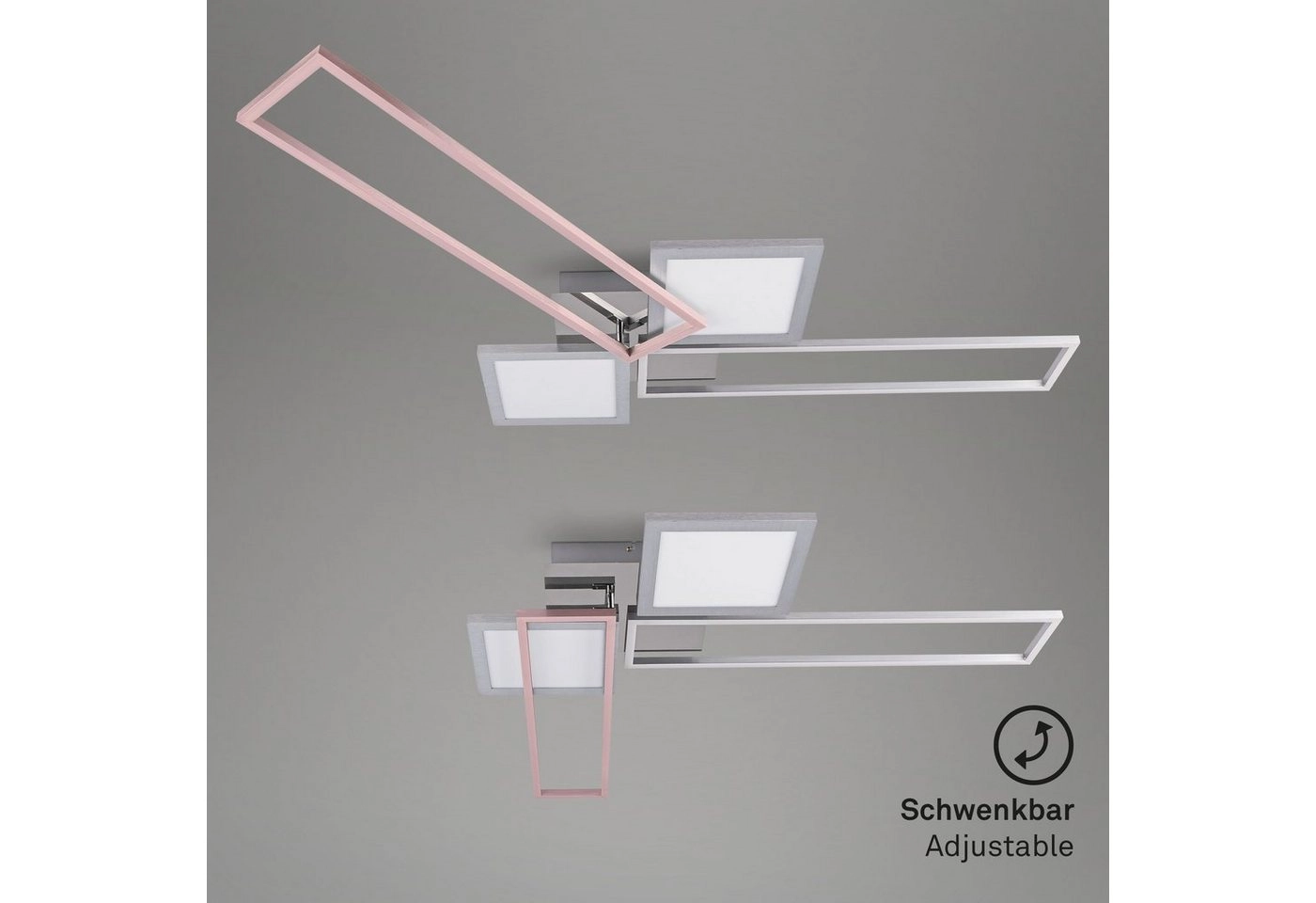 CCT LED Deckenleuchte, 120 cm,50 W, Alu-Chrom