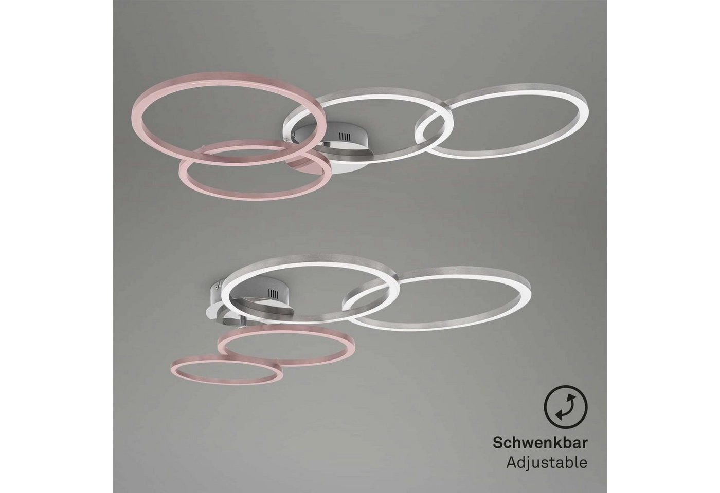 CCT LED Deckenleuchte, 95,8 cm, 30 W, Alu-Chrom