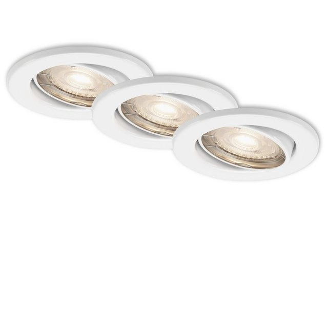 3er LED Einbauleuchte, Ø 8,6 cm, 5 W, Weiß