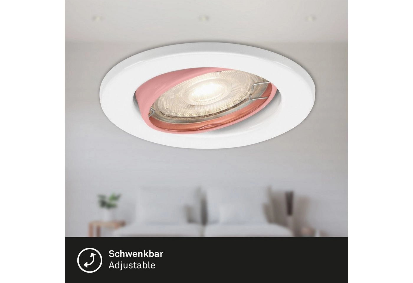 3er LED Einbauleuchte, Ø 8,6 cm, 5 W, Weiß