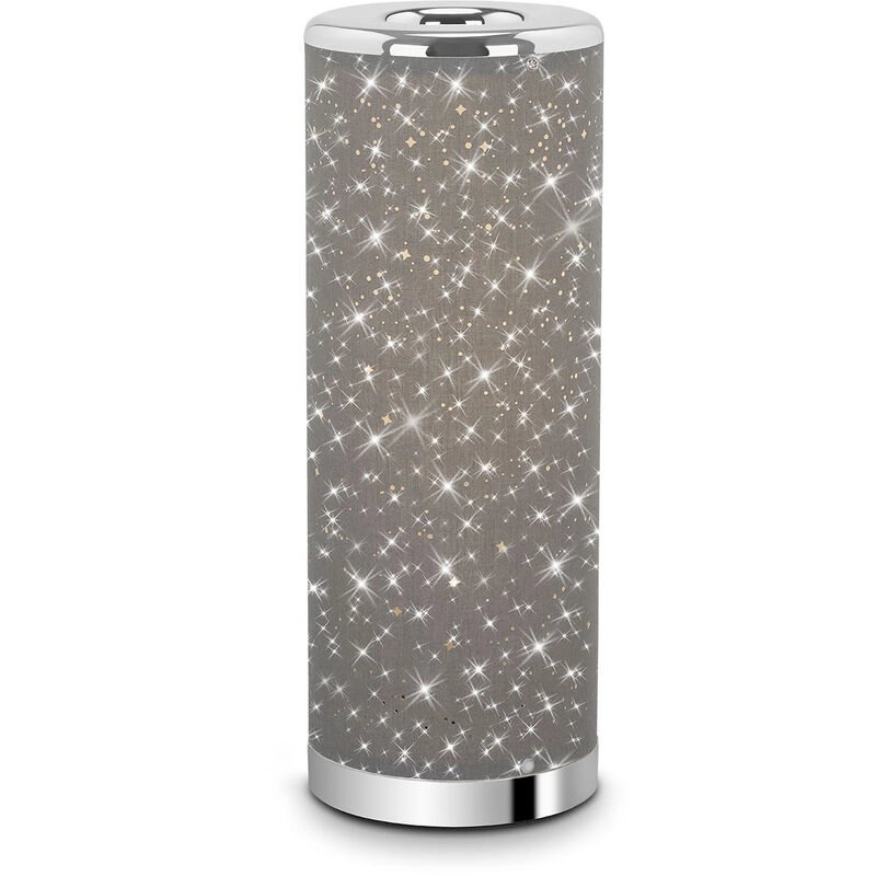 STERNENHIMNMEL LED Tischleuchte, Ø 13 cm, 5 W, Grau-Chrom