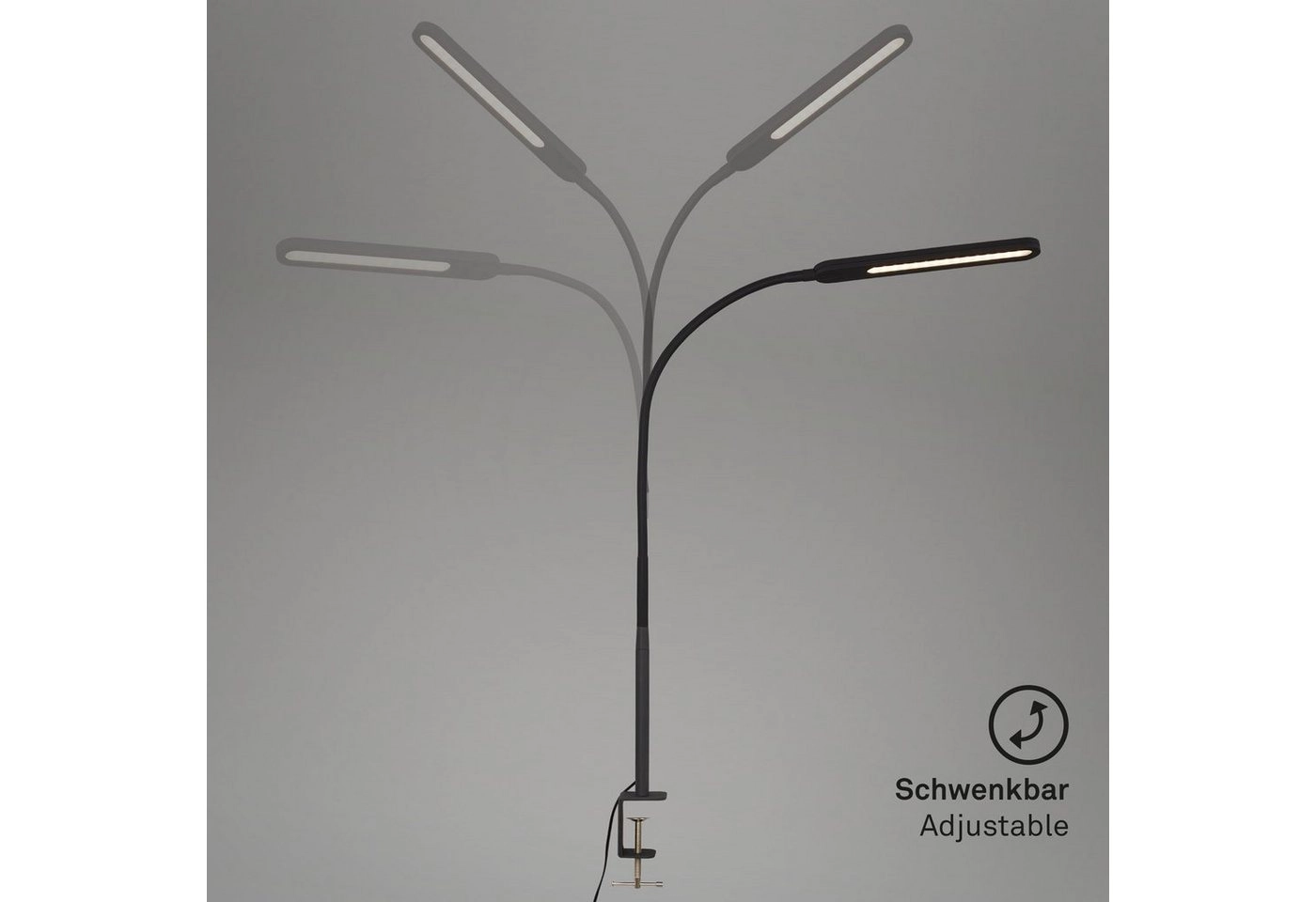 CCT LED Klemmleuchte, 50 cm, 8 W, Schwarz