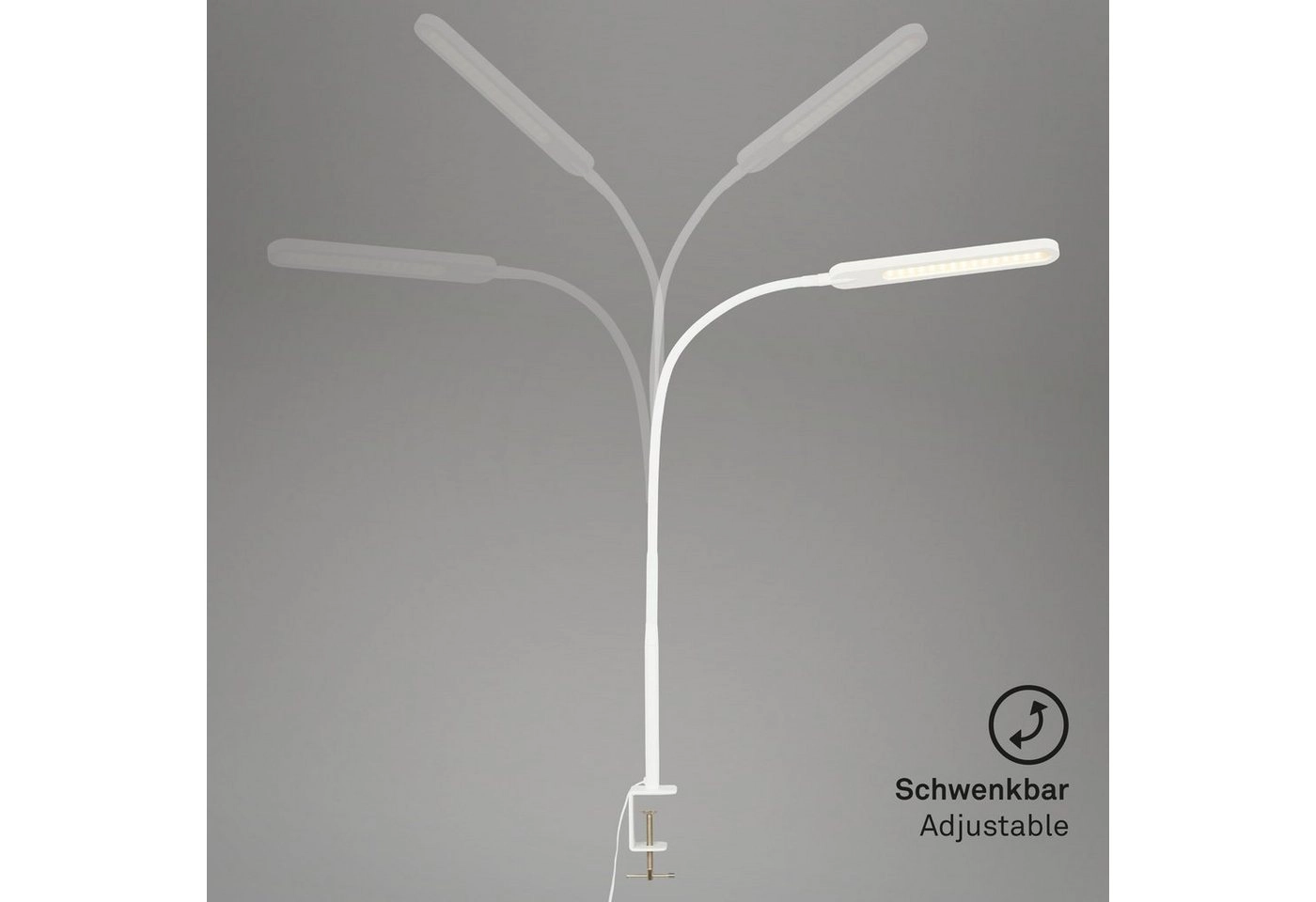 CCT LED Klemmleuchte, 50 cm, 8 W, Weiß