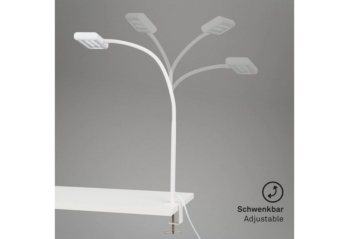 LED Tageslicht Klemmleuchte, 55 cm, 7,5 W, Weiß