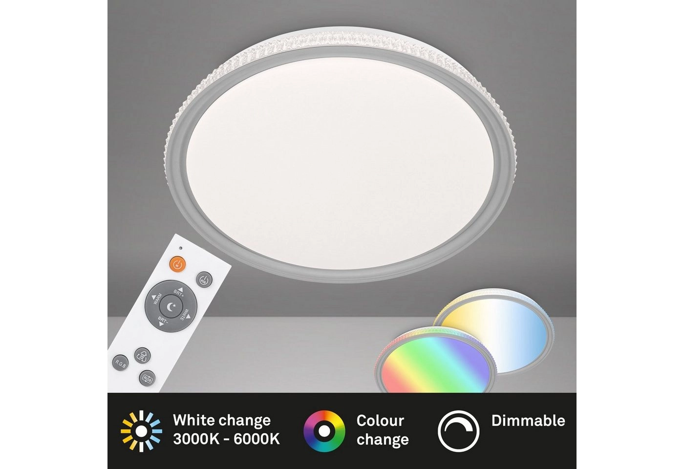 CCT RGB LED Deckenleuchte, Ø 50 cm, 40 W, Grau