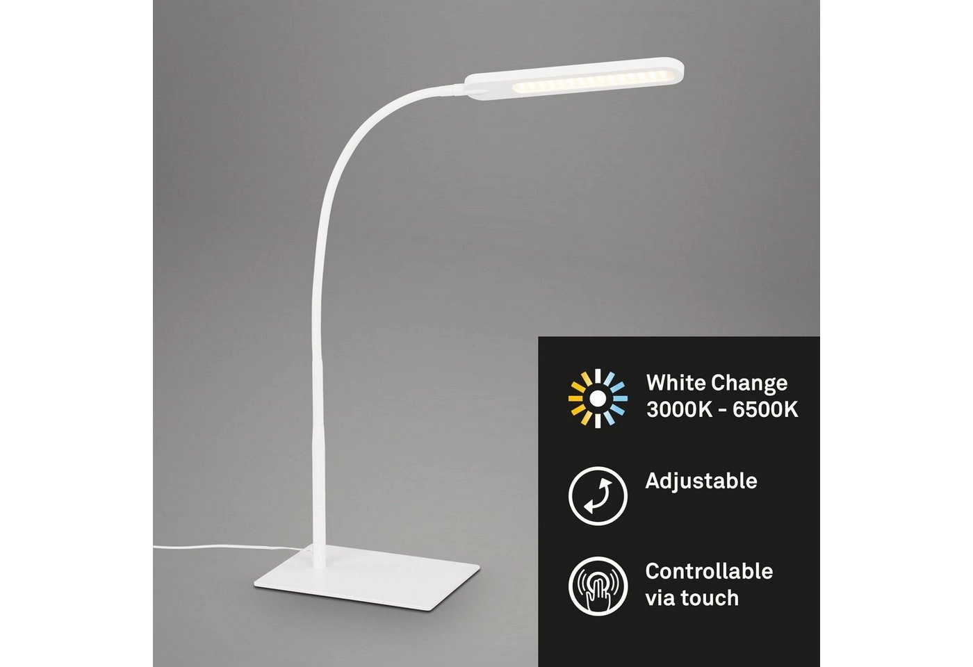 CCT LED Tischleuchte, 23 cm, 8 W, Weiß