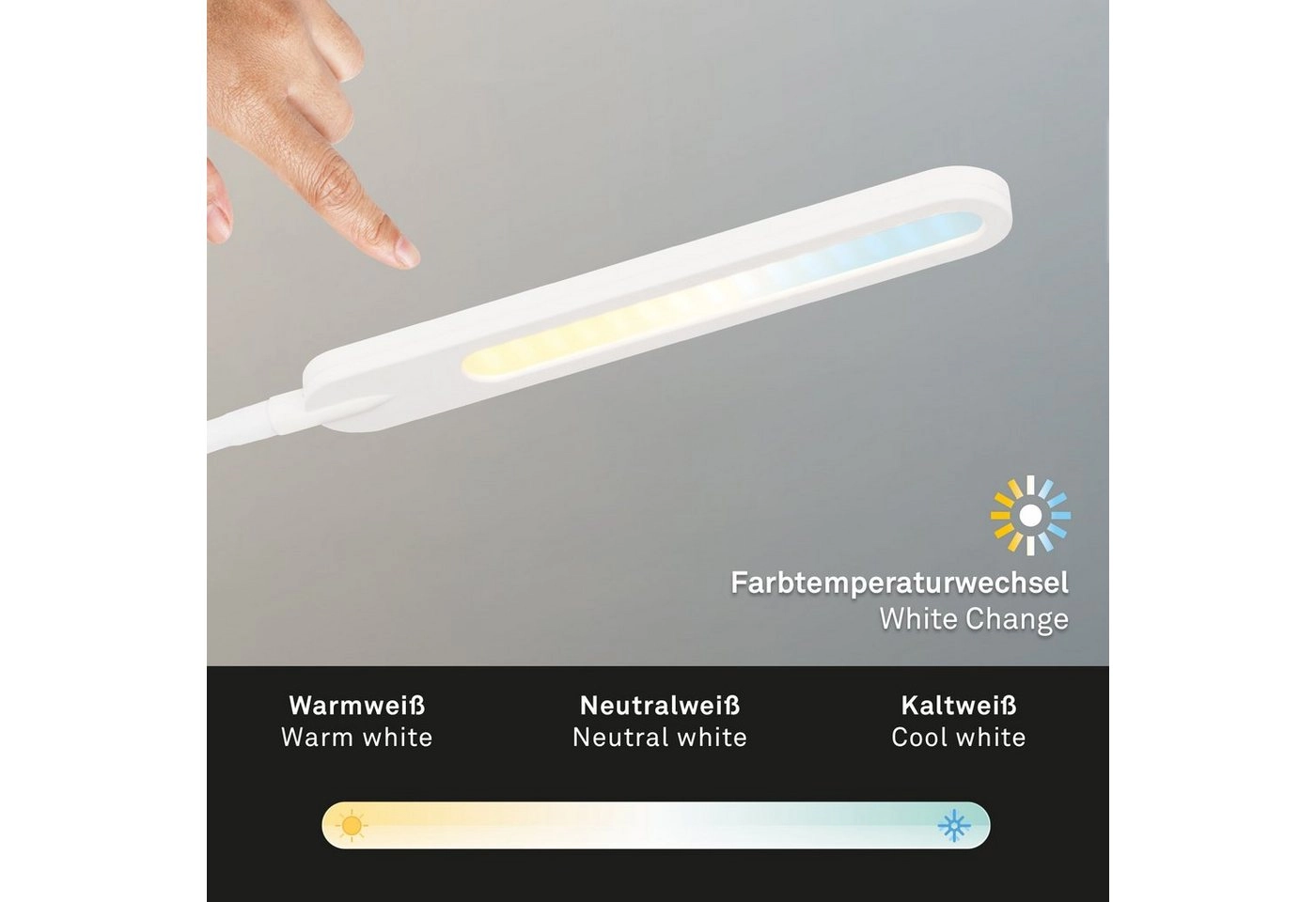 CCT LED Tischleuchte, 23 cm, 8 W, Weiß