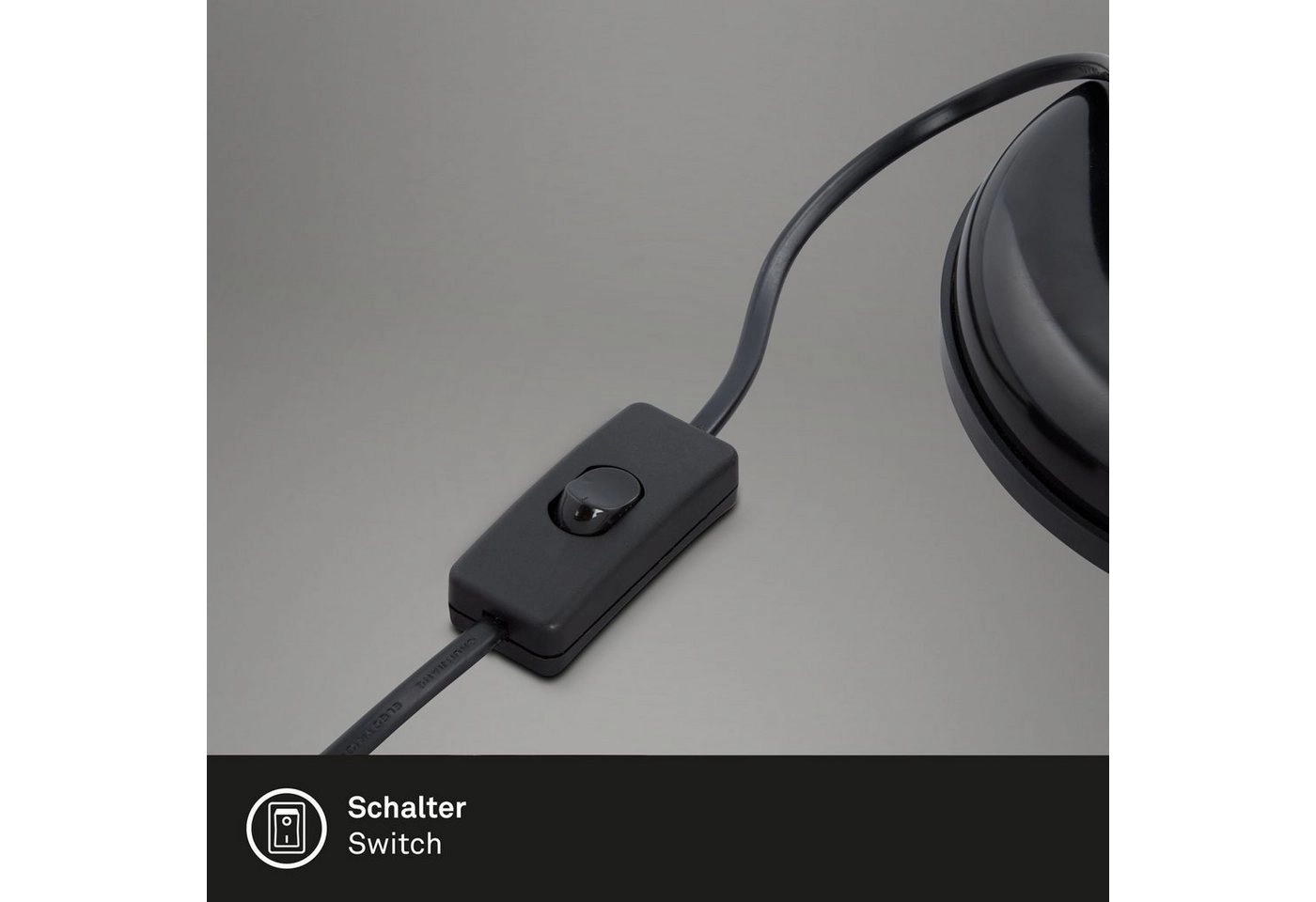 Tischleuchte, Ø 15,5 cm, max. 25 W, Schwarz