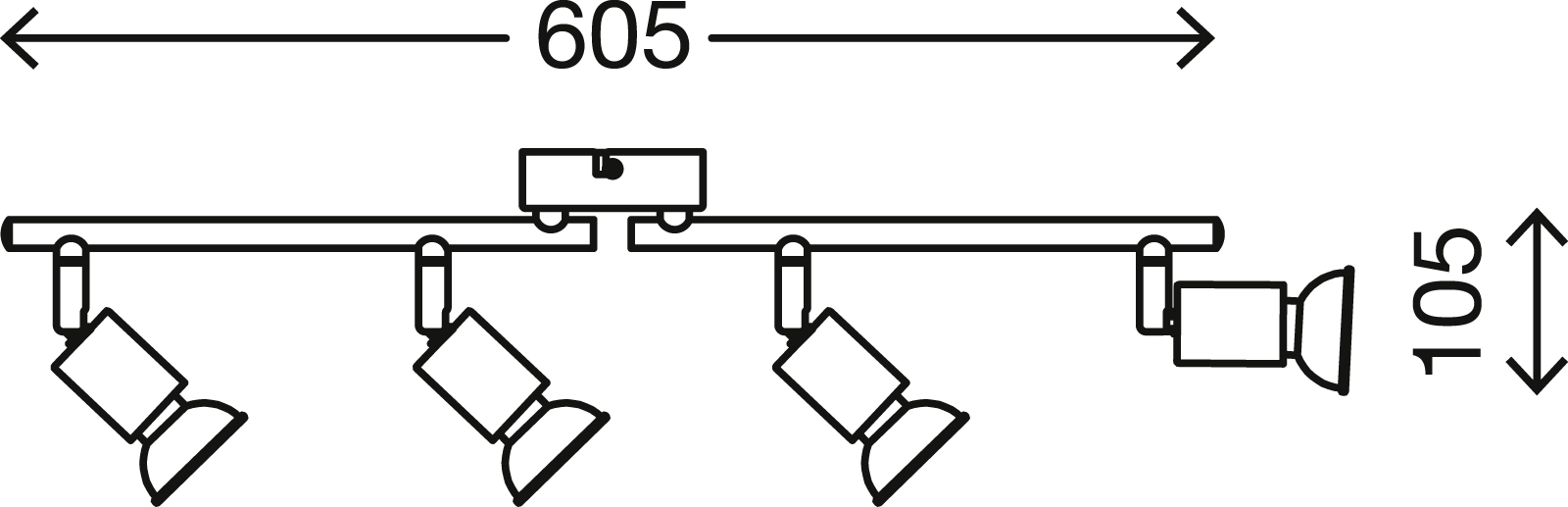 LED Spot Deckenleuchte, 60,5 cm, 12 W, Weiß