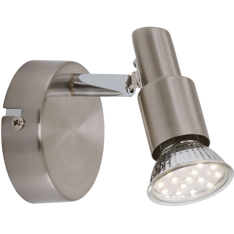 LED Spot Wandleuchte, Ø 8 cm, 3 W, Matt-Nickel