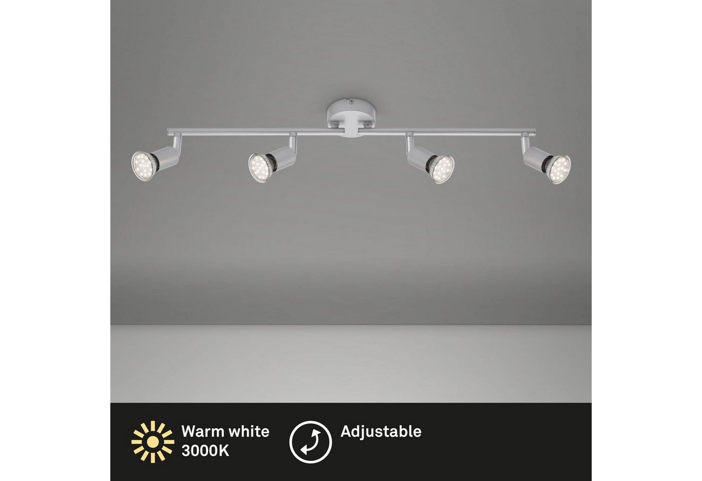 LED Spot Deckenleuchte, 60,5 cm, 12 W, Titan