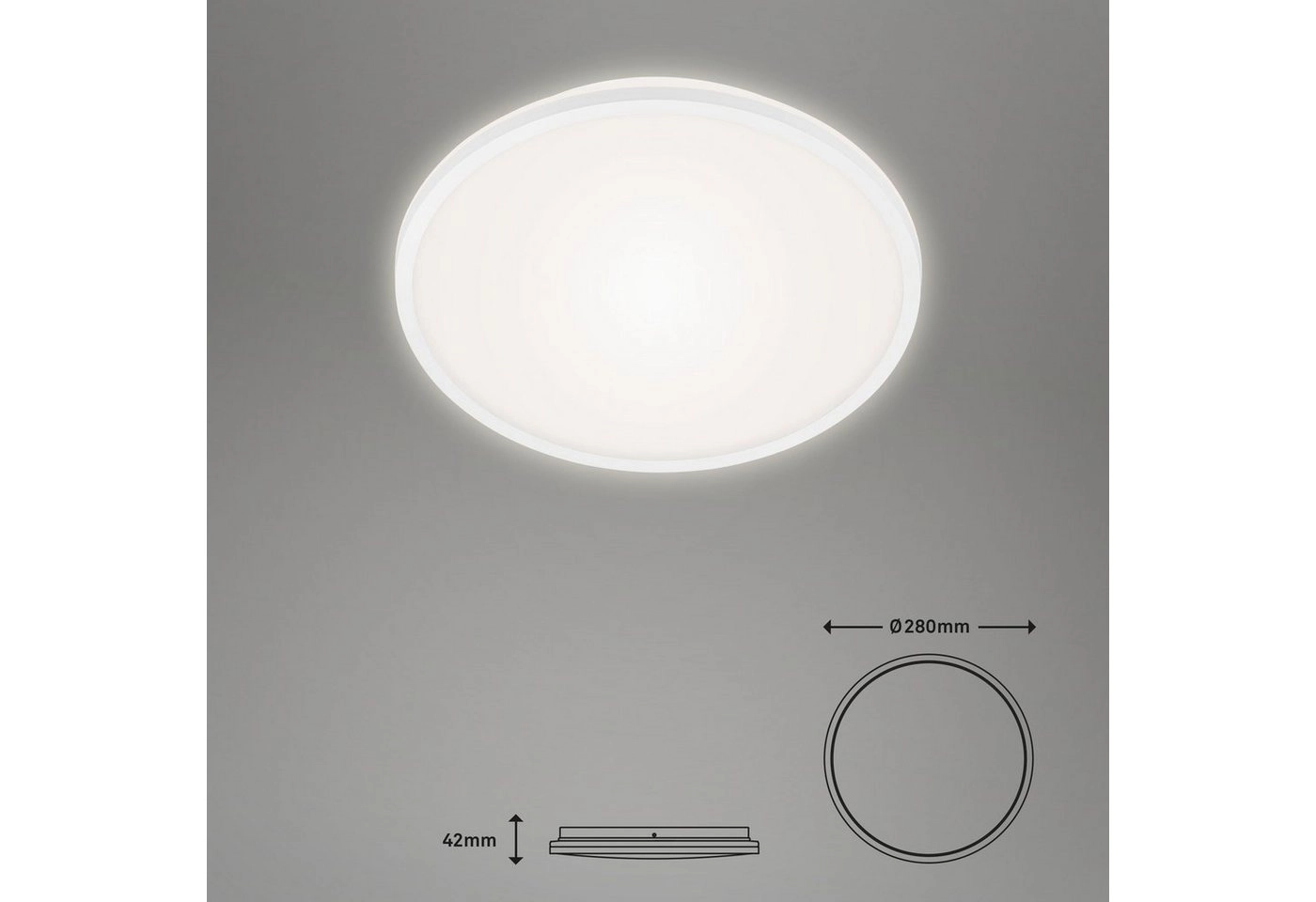 LED Deckenleuchte, Ø 28 cm, 15 W, Weiß