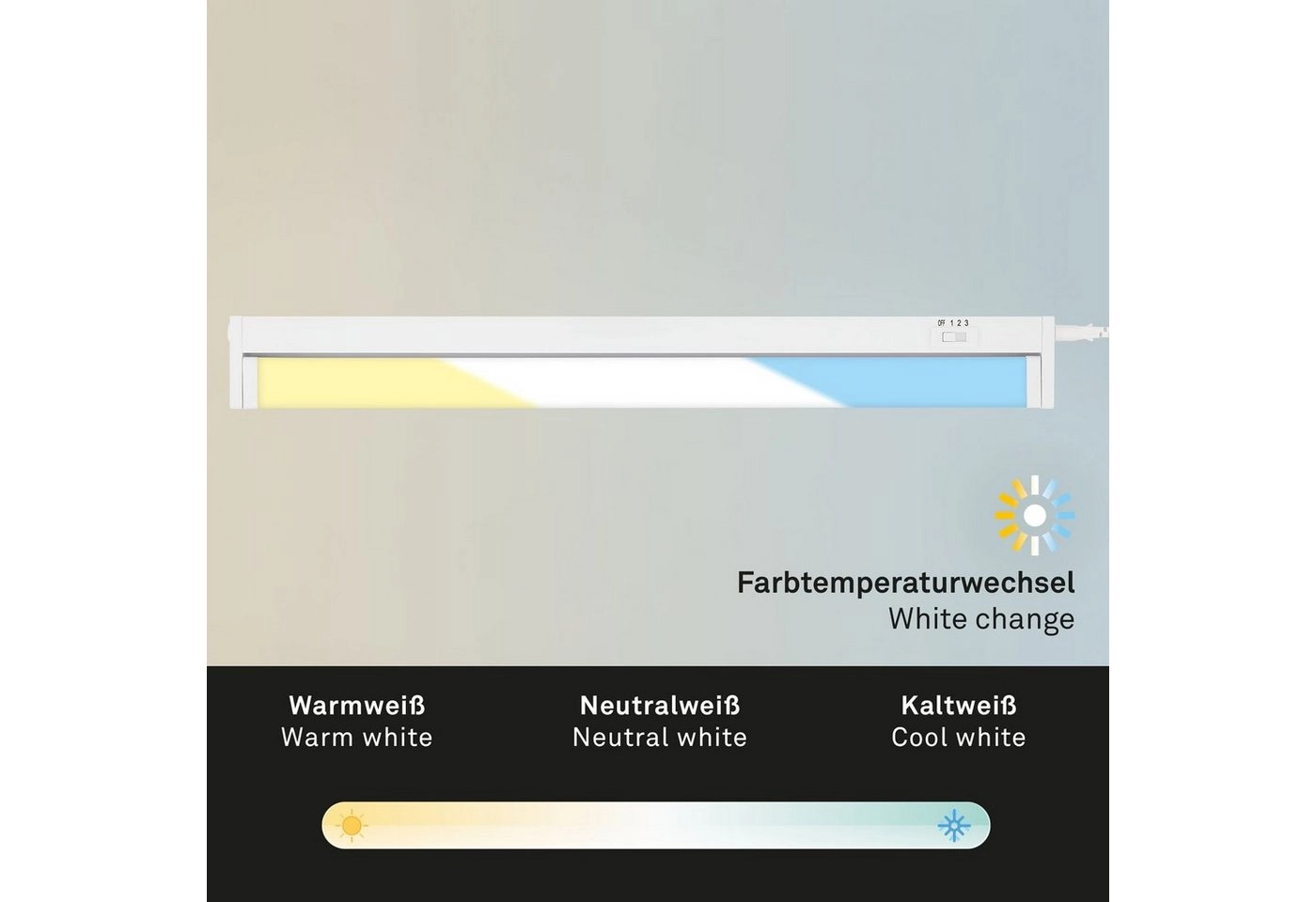 LED Unterbauleuchte, 54,5 cm, LED-Platine, 6,5 W, weiß