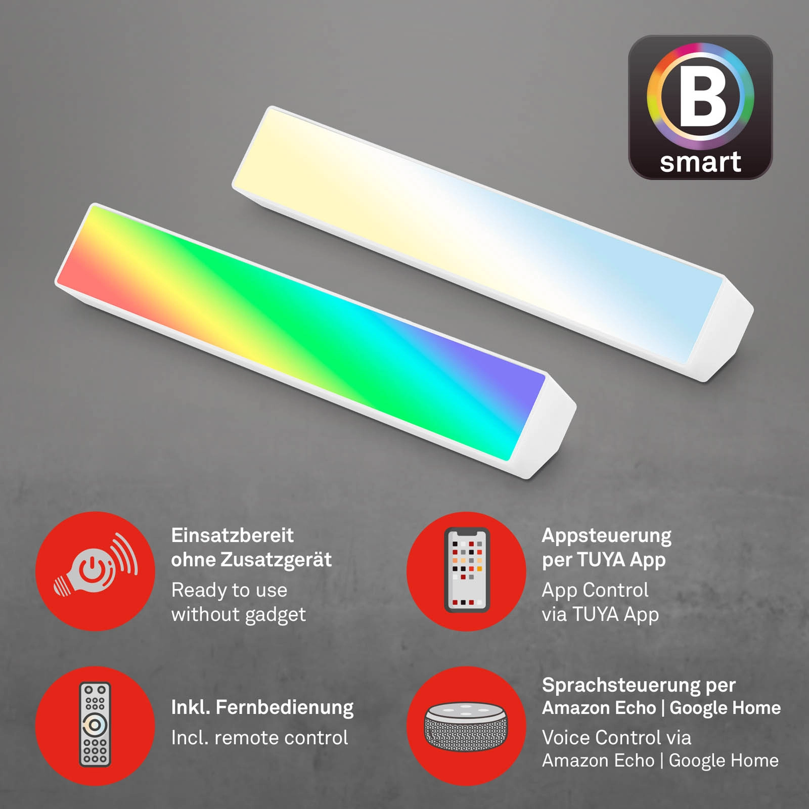 CCT RGB Wall Washer, 25,5 cm, 9 W, 850 lm, Weiß