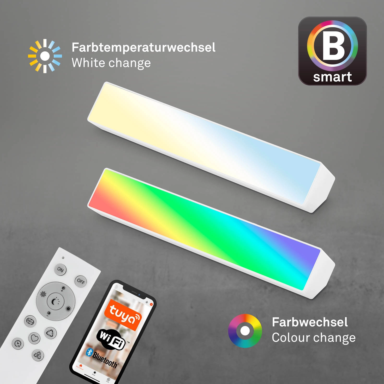 CCT RGB Wall Washer, 25,5 cm, 9 W, 850 lm, Weiß