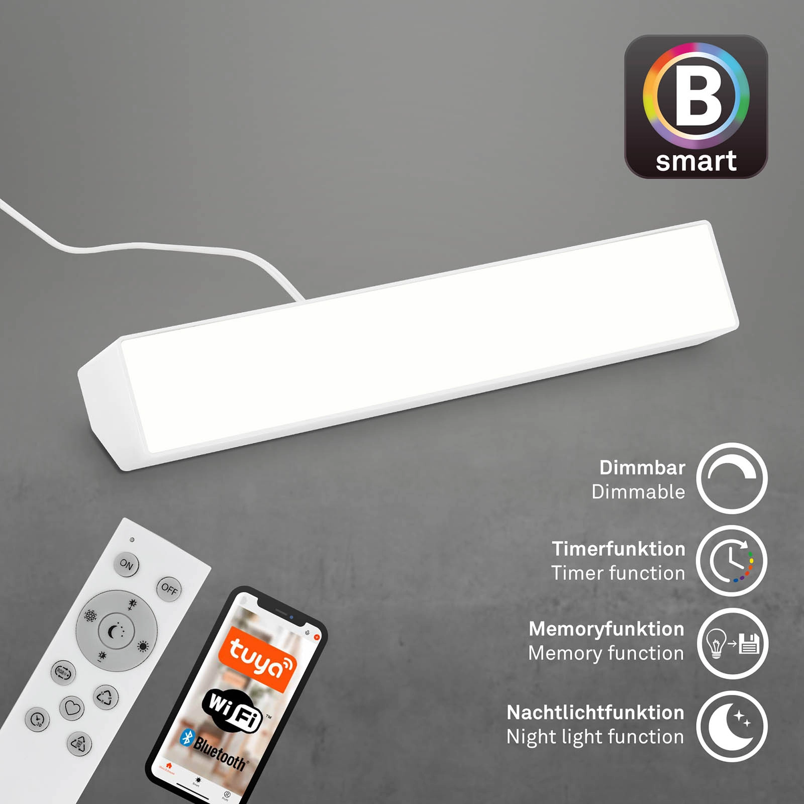 CCT RGB Wall Washer, 25,5 cm, 9 W, 850 lm, Weiß