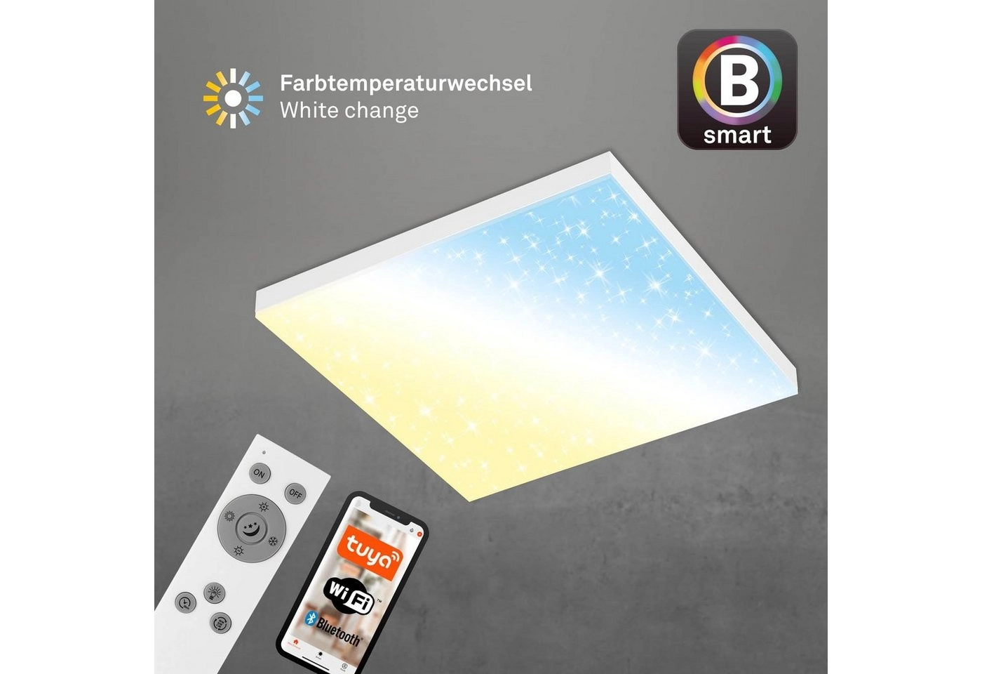 Sternenhimmel CCT LED Panel, 45cm, 24 W, 2500 lm, Weiß