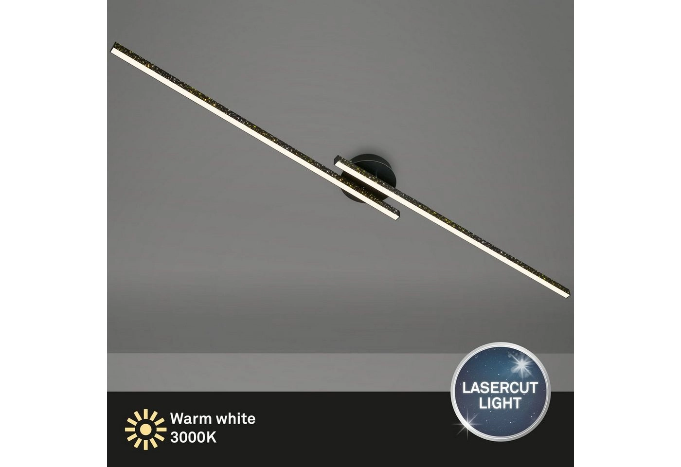 LED Wand- und Deckenleuchte, 135 cm, LED-Platine, 24 W, 1400 lm, schwarz