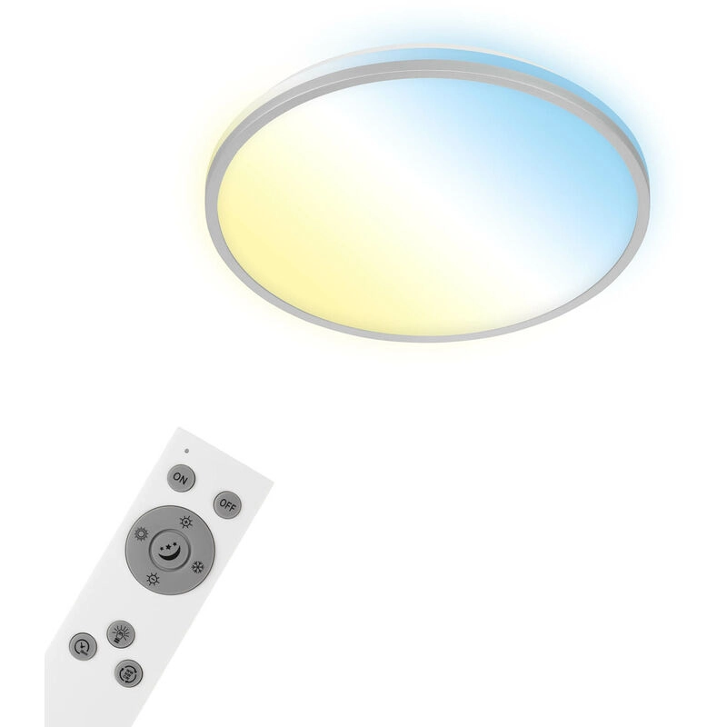 CCT LED Deckenleuchte, Ø 33,3 cm, 24 W, 2500 lm, Chrom