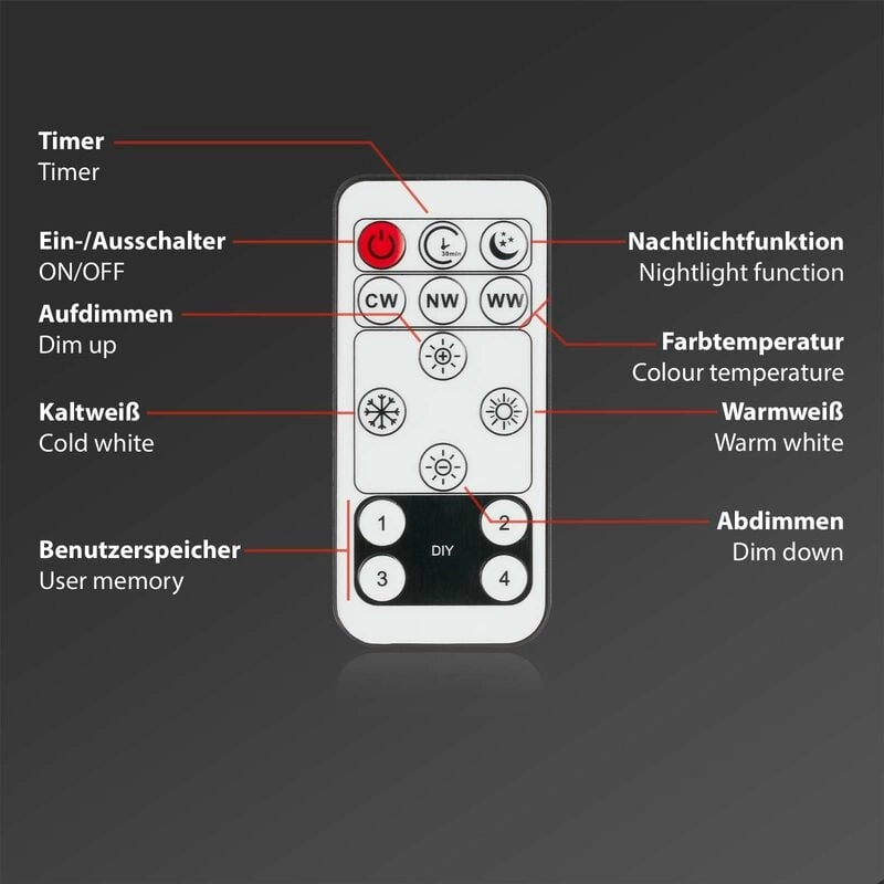 Ultraflaches CCT-LED Panel mit LED Backlight, 10 cm, 1x LED, 22 W, 3000 lm, braun-gold