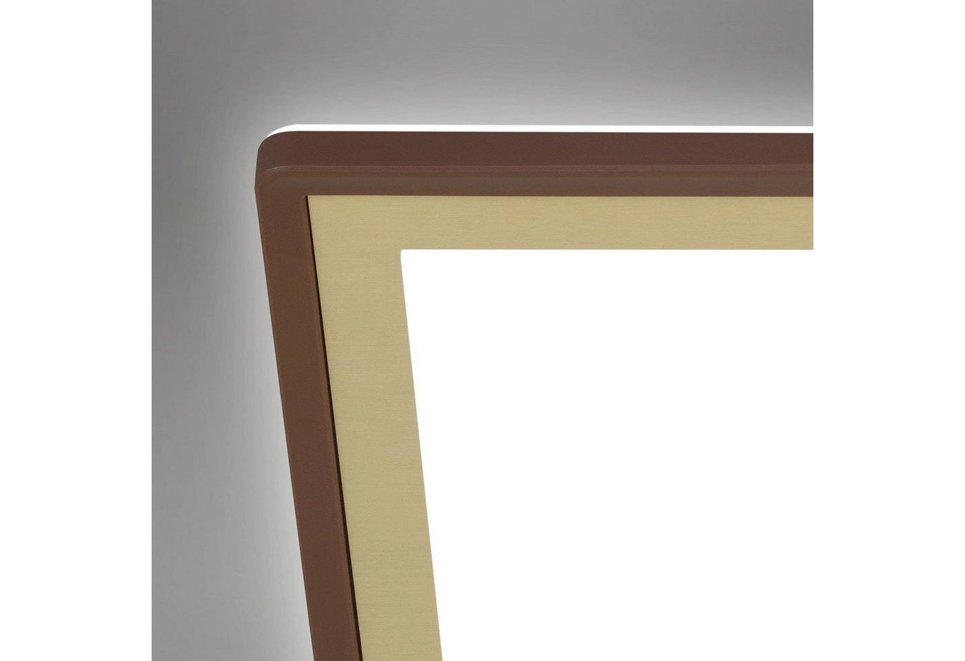 Ultraflaches CCT-LED Panel mit LED Backlight, 10 cm, 1x LED, 22 W, 3000 lm, braun-gold