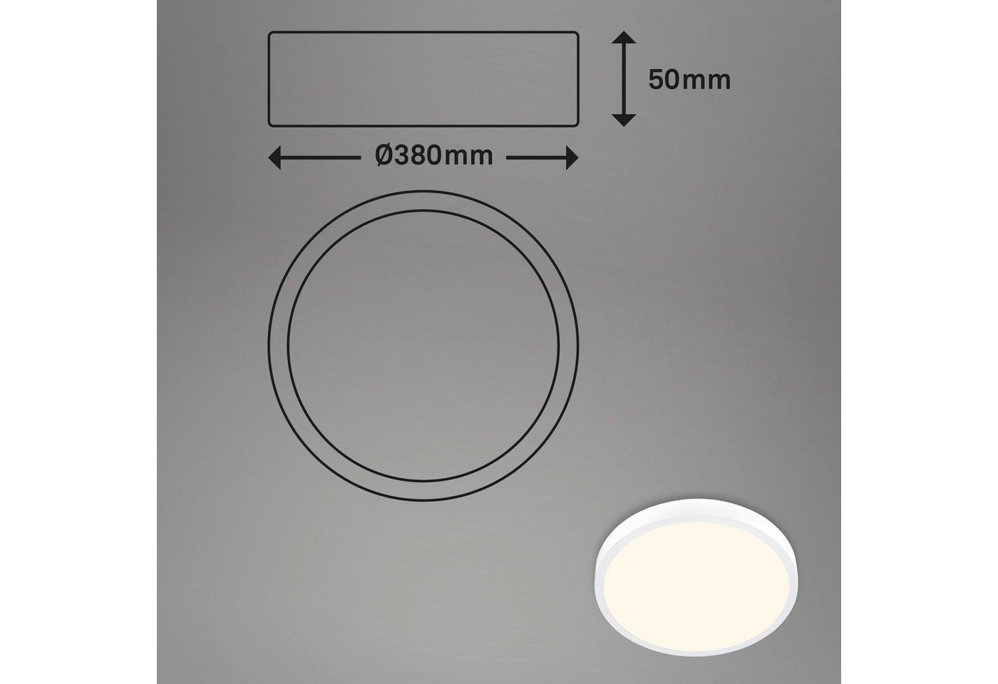 LED Aufbauleuchte Ø 38 cm, LED-Platine, 24 W, 2000 lm, weiß