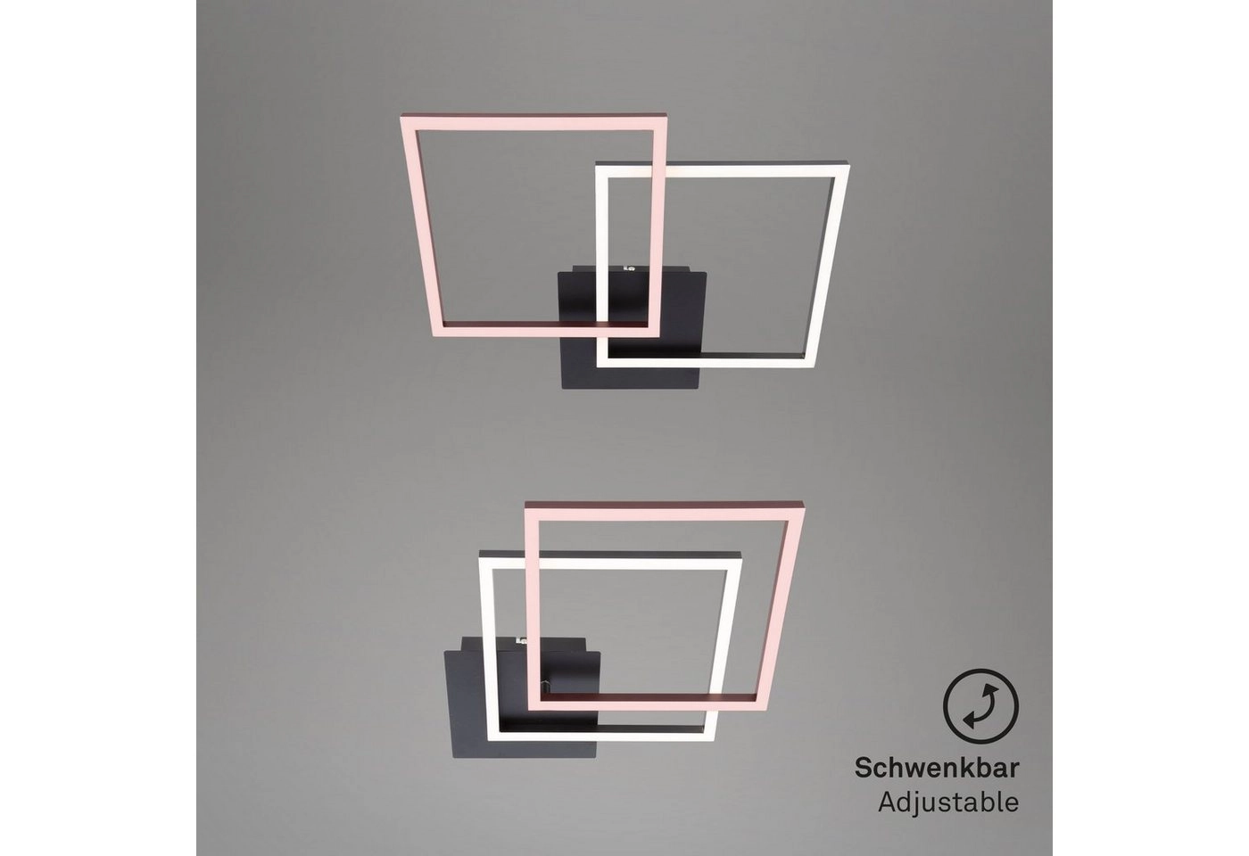 LED Deckenleuchte, 62 cm, 22 W, Schwarz