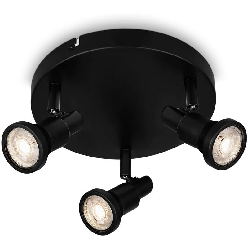 LED Spotleuchte, Ø12,5 cm, 3x GU10, 4,8W, 400 lm, schwarz