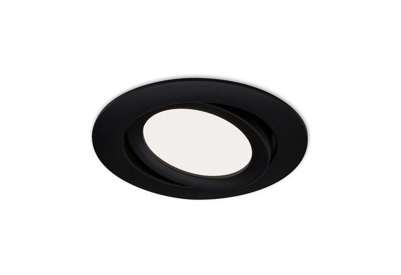 LED Einbauleuchte, Ø 10,6 cm, LED-Modul, 7W, 600 lm, schwarz