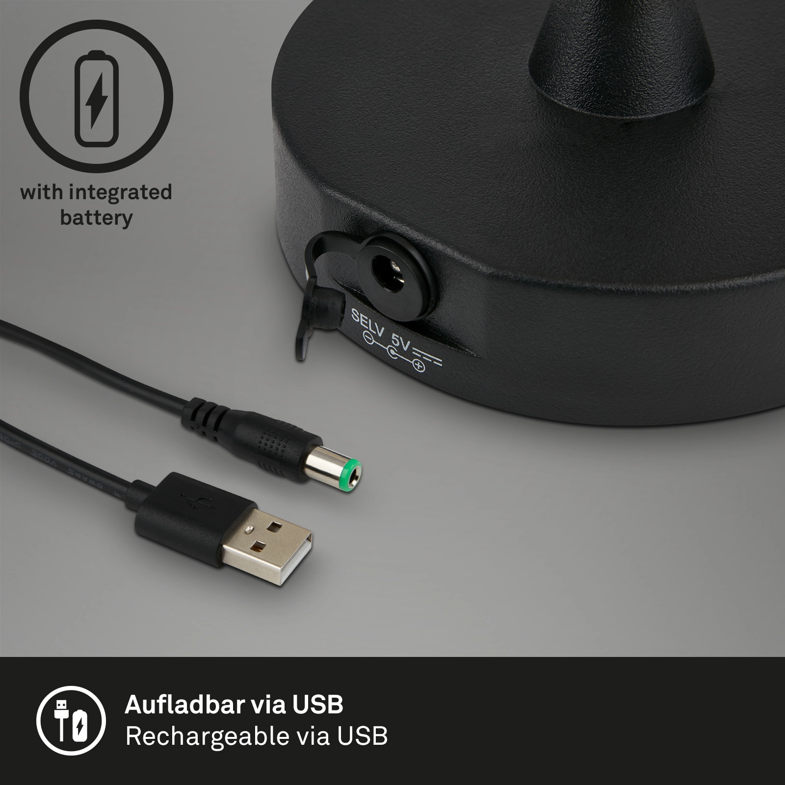 Touch LED Außen-Tischleuchte, Ø30 cm, LED-Modul, 3 W, 340 Lm, schwarz