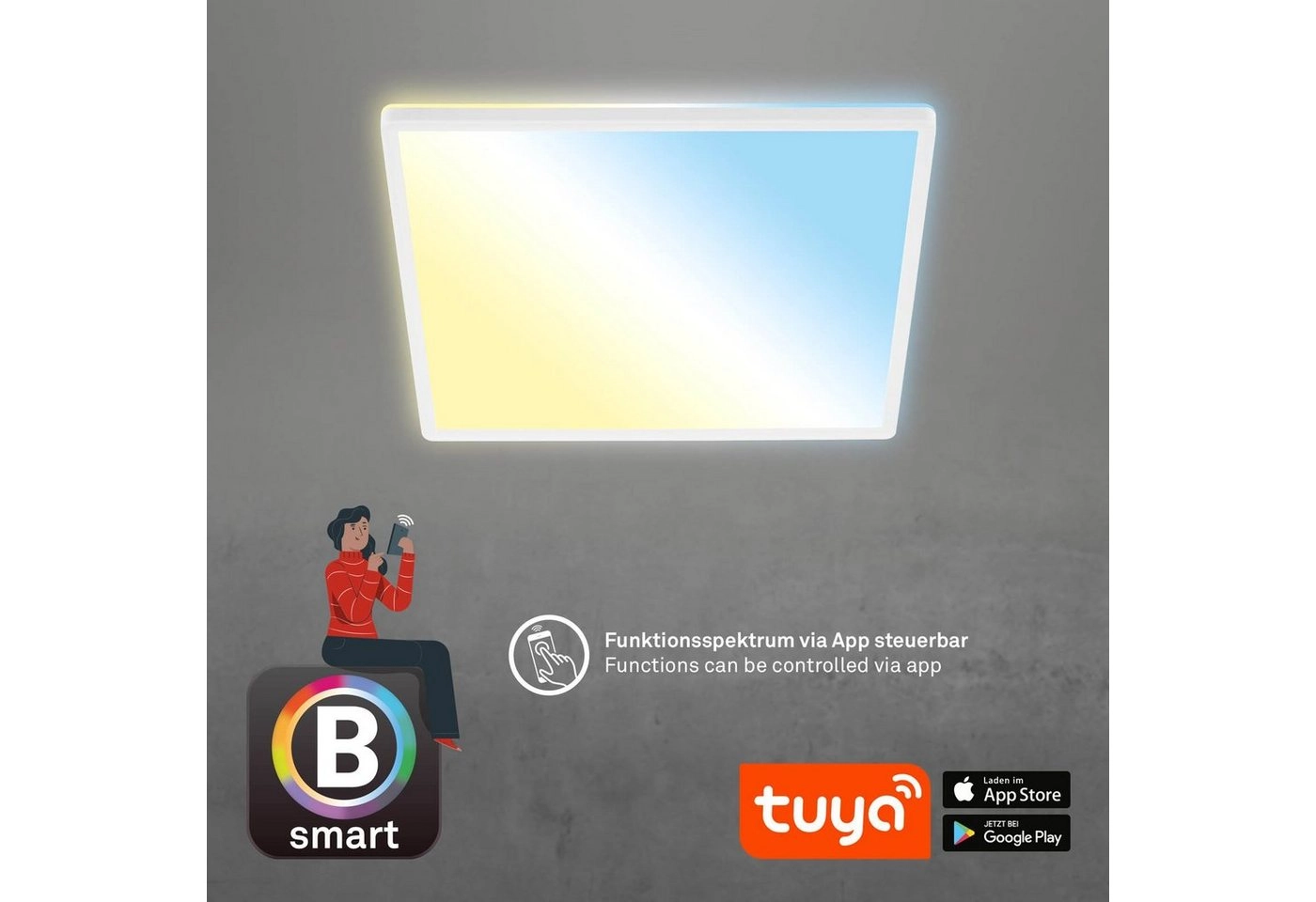 CCT LED Panel, 42 cm, 22 W, 3000 lm, Weiß