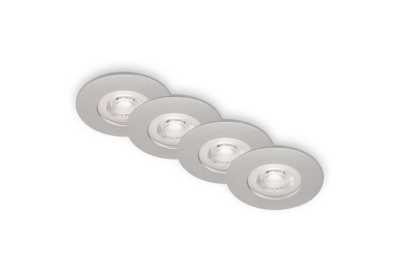 LED Einbauleuchten, Ø9 cm, 4x LED, 4,9 W, 480 lm, chrom-matt