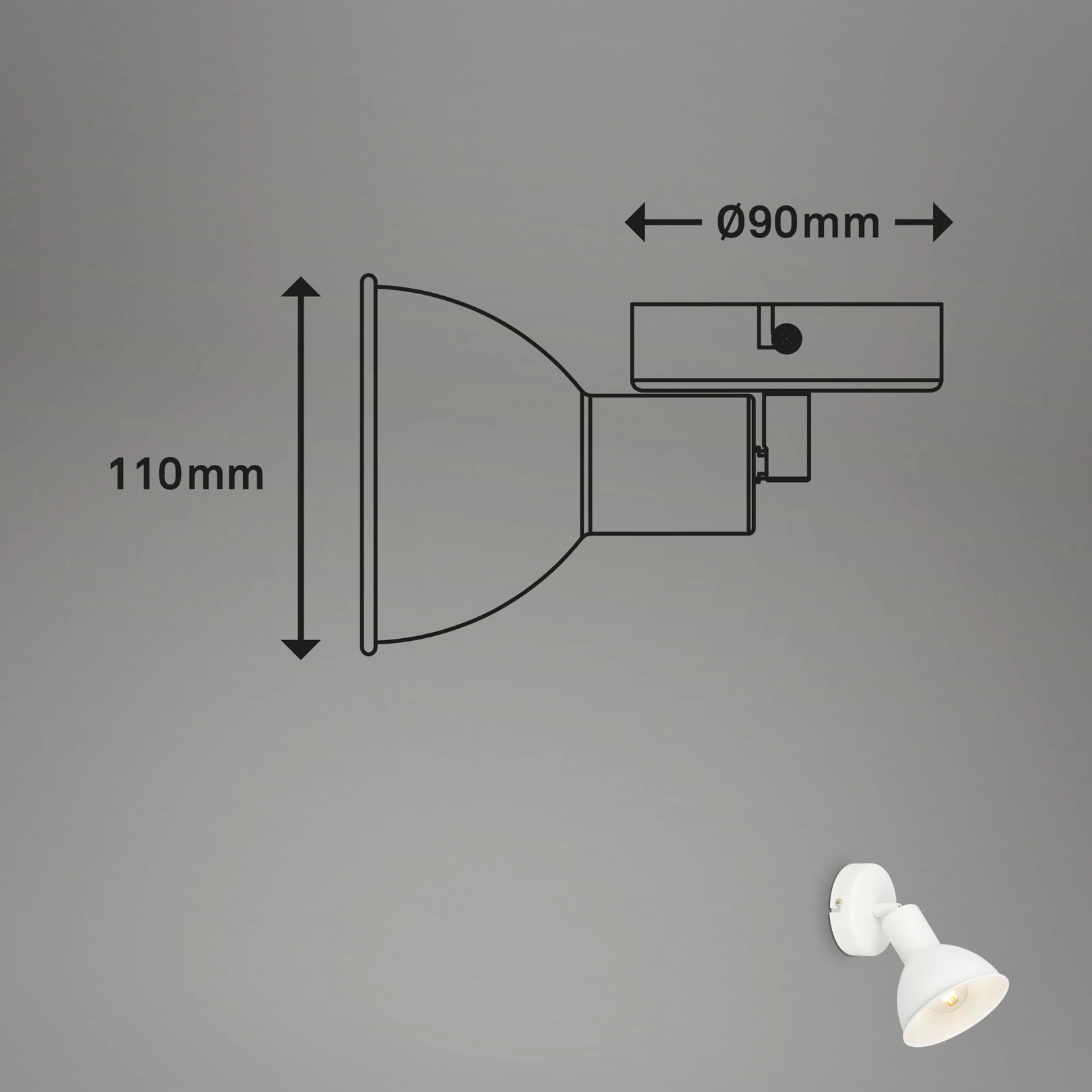 Spot, Ø9 cm, 1x E14, weiß
