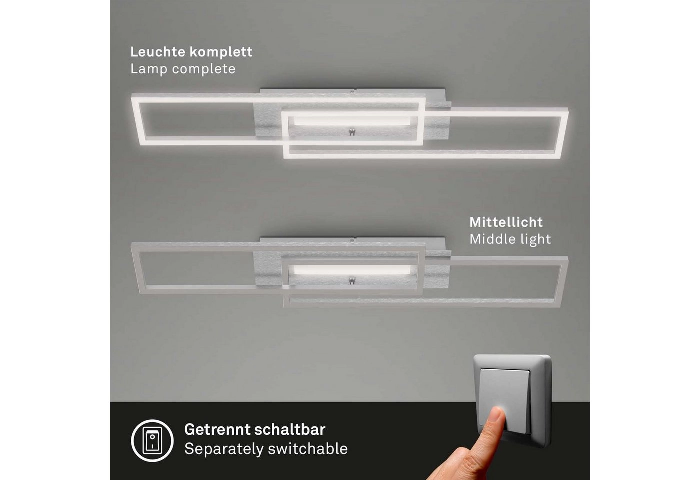 LED Deckenleuchte, 82,7 cm, 40 W, 4400 lm, Aluminium