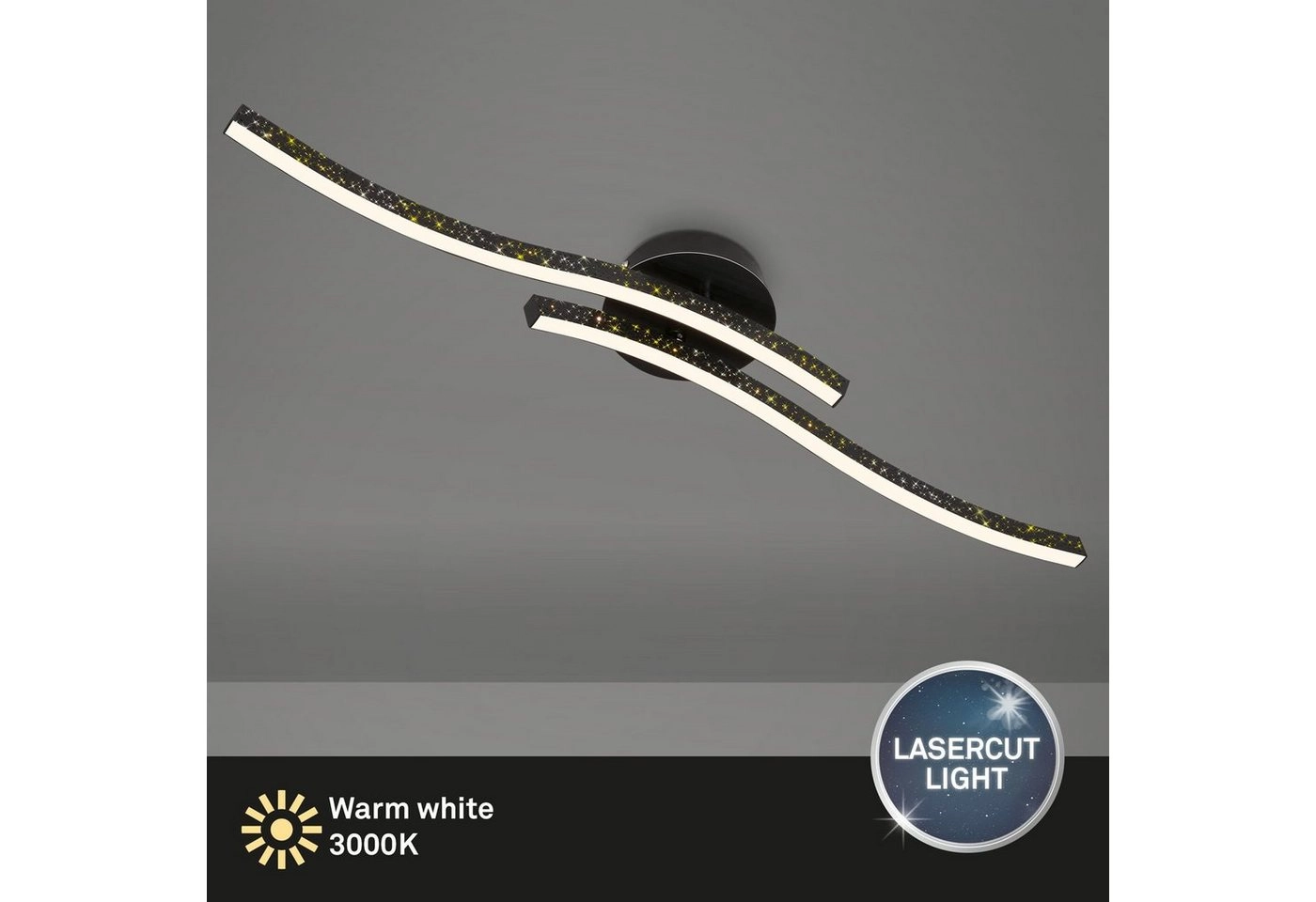 LED Wand- und Deckenleuchte, 80,5 cm, LED-Platine, 12 W, 700 lm, schwarz