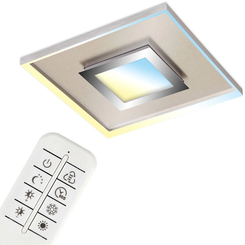 CCT LED Deckenleuchte, 50 cm, 30 W, 3600 lm, Matt Nickel-Chrom