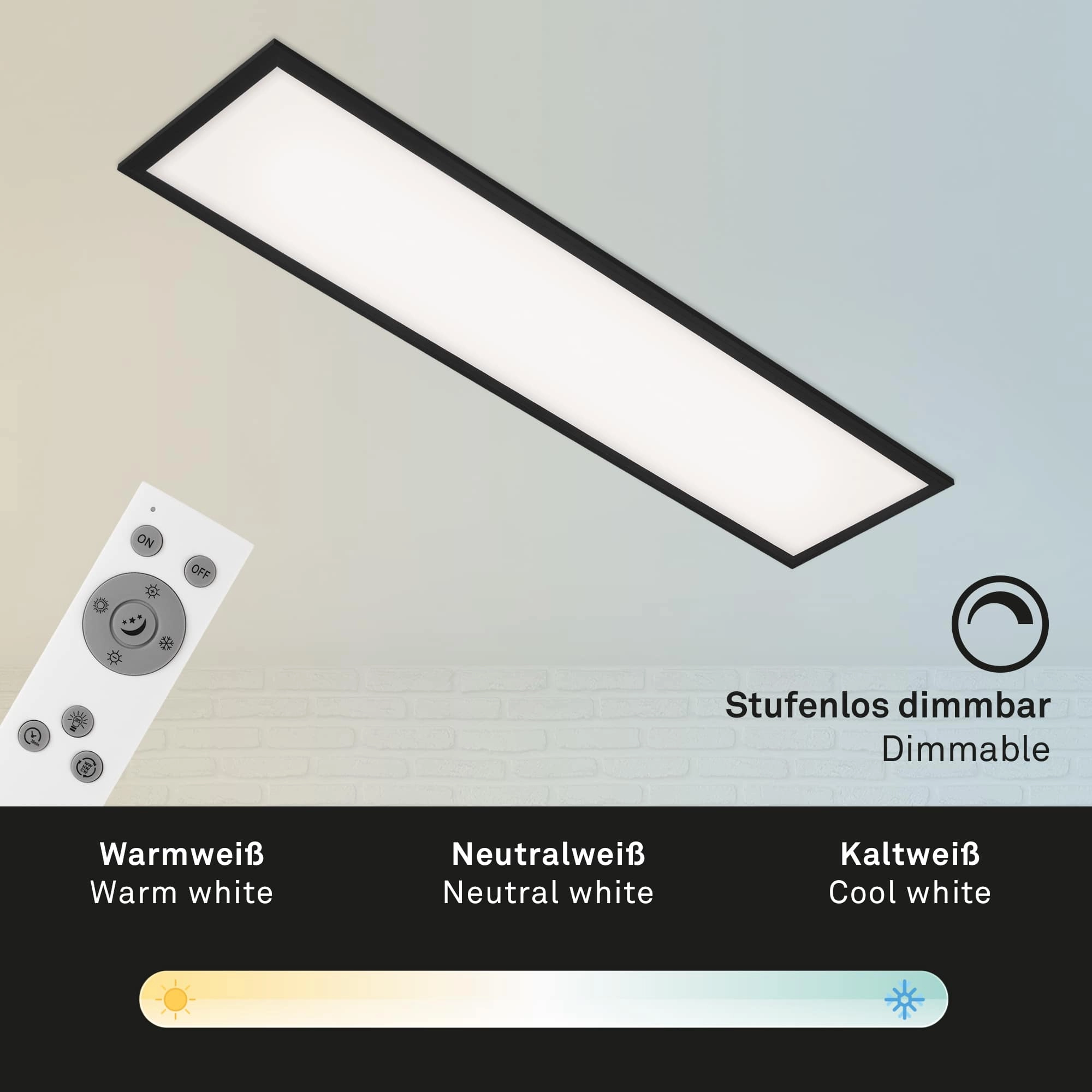 CCT LED Panel, 100 cm, 24 W, 2600 lm, Schwarz