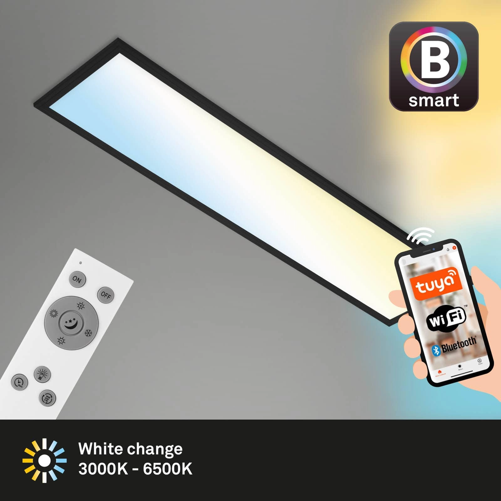 CCT LED Panel, 100 cm, 28 W, 3000 lm, Schwarz