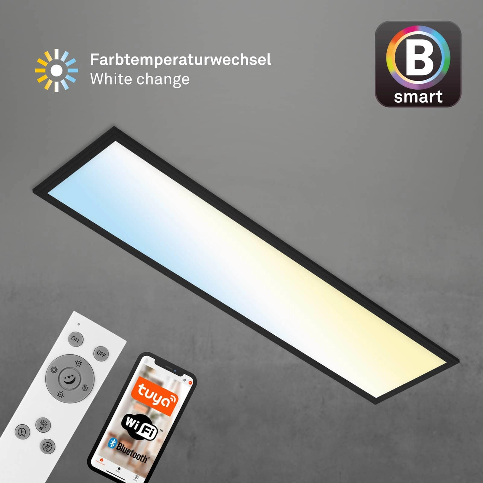 CCT LED Panel, 100 cm, 28 W, 3000 lm, Schwarz