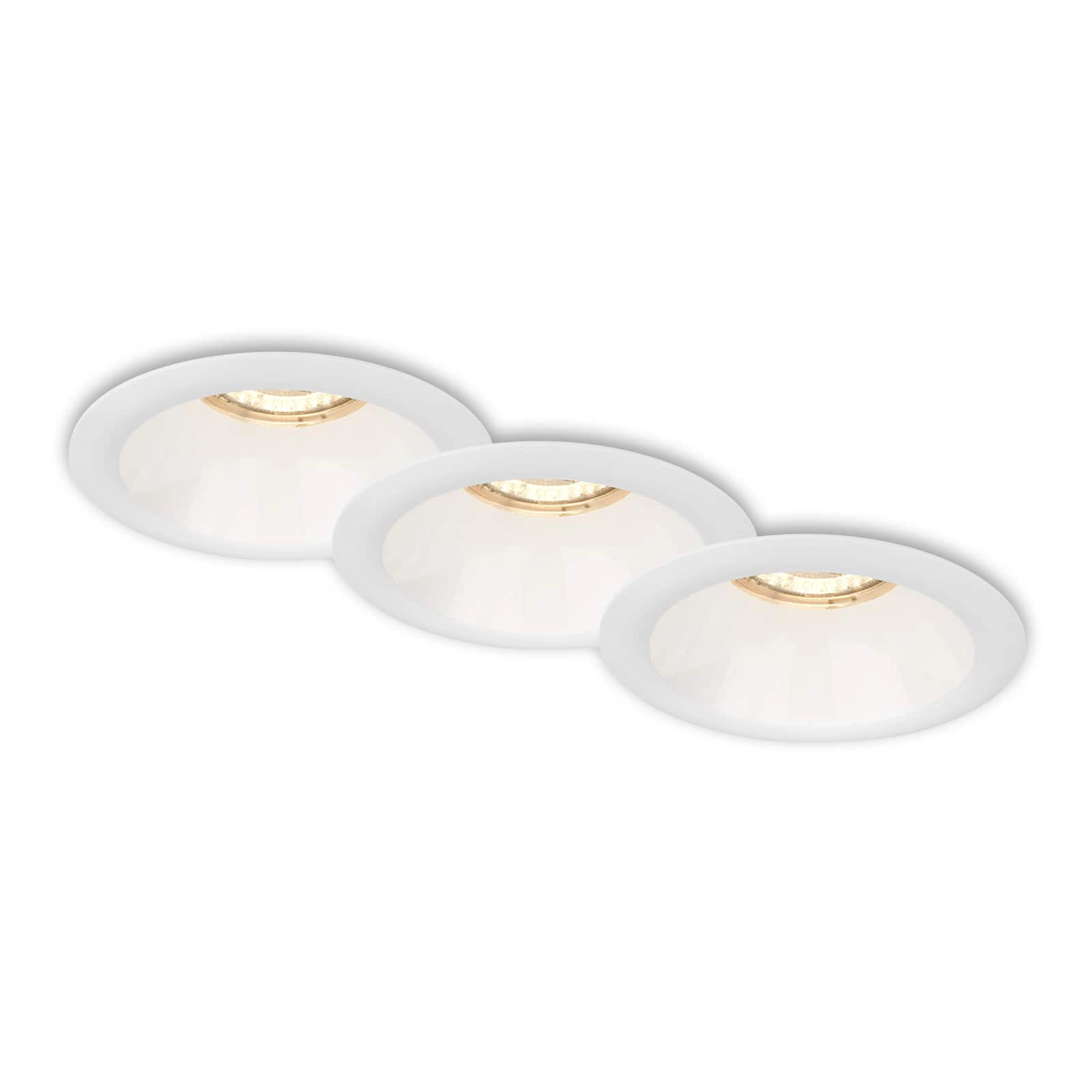 Einbauleuchten-Set, Ø9,5 cm, 3x GU10, weiß