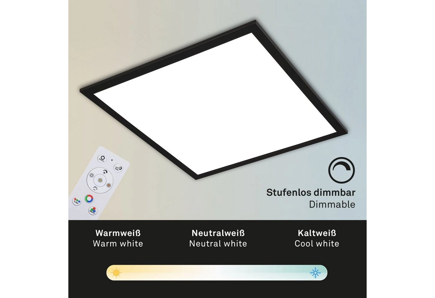 CCT LED Panel, 44,5 cm, 24 W, 2500 lm, schwarz