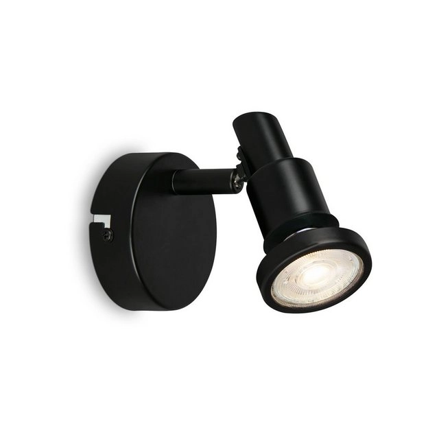 LED Spotleuchte, Ø12,5 cm, 1x GU10, 4,8W, 400 lm, schwarz