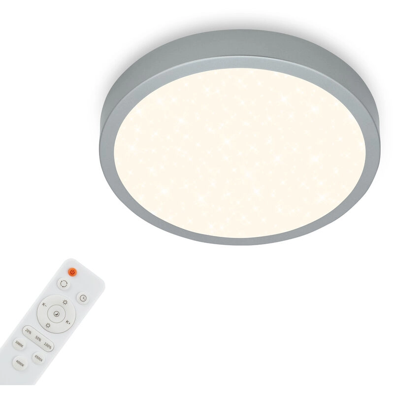 CCT LED Aufbauleuchte Ø 28 cm, LED-Platine, 18 W, 2000 lm, silber