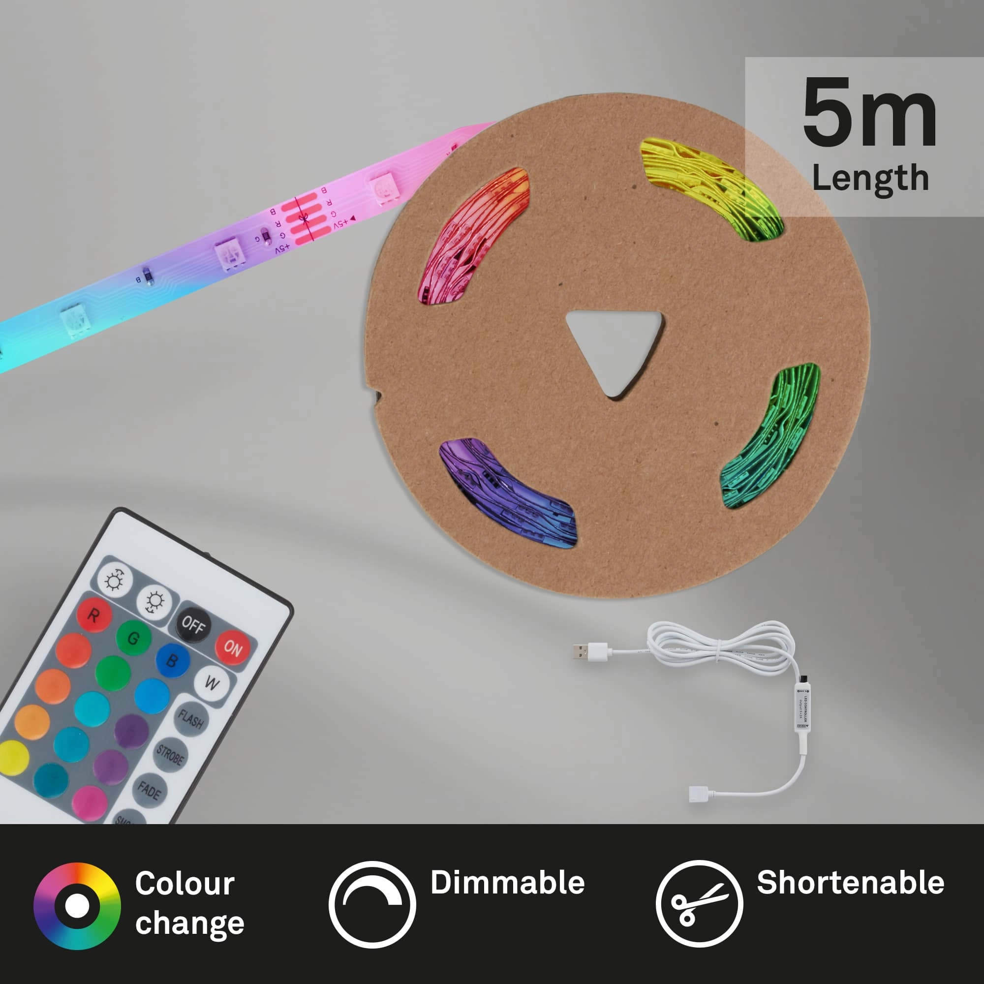 RGB LED Streifen, 5 Meter, 6 W