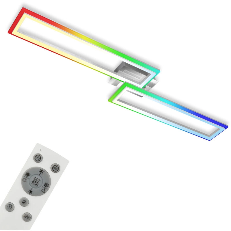 RGB CCT LED Deckenleuchte, 110 cm, LED-Platine, 44 W, 4400 lm, alu-chrom
