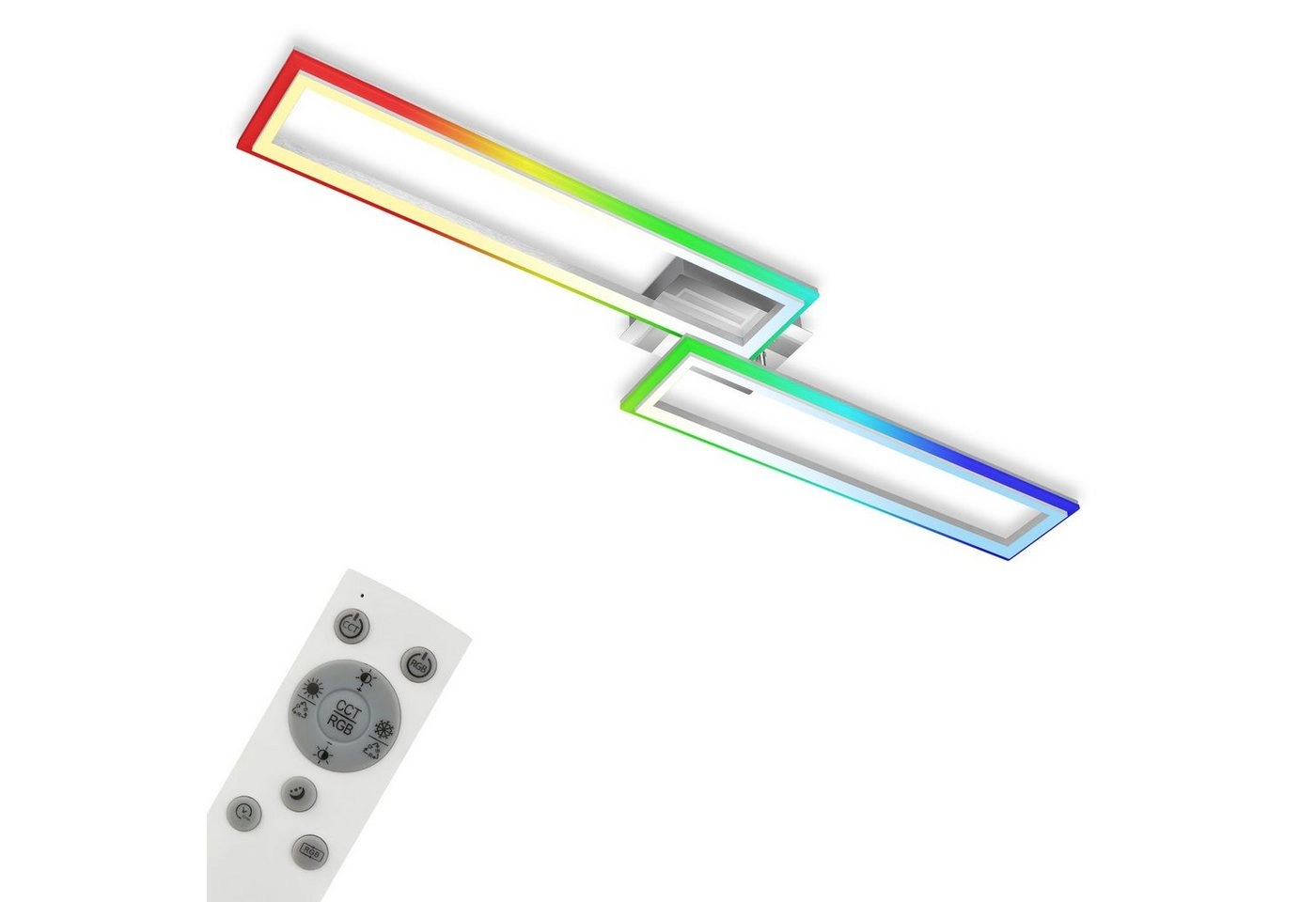RGB CCT LED Deckenleuchte, 110 cm, LED-Platine, 44 W, 4400 lm, alu-chrom