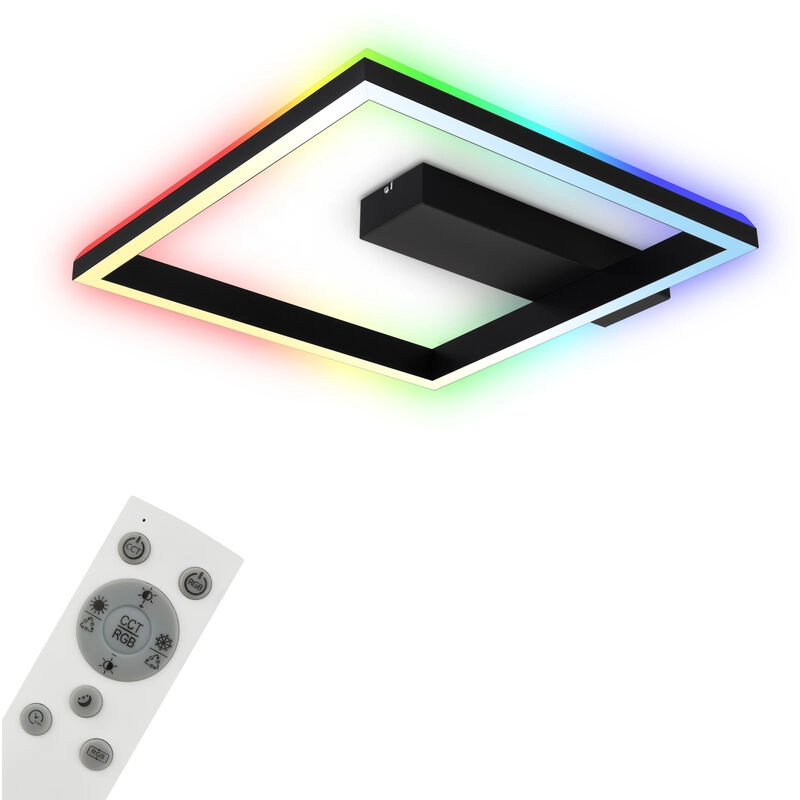 RGB CCT LED Deckenleuchte, 57cm, LED-Platine, 20 W, 1800 lm, schwarz