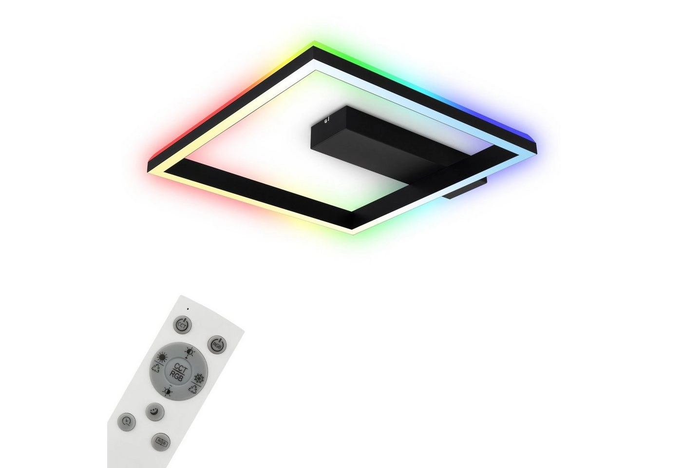 RGB CCT LED Deckenleuchte, 57cm, LED-Platine, 20 W, 1800 lm, schwarz